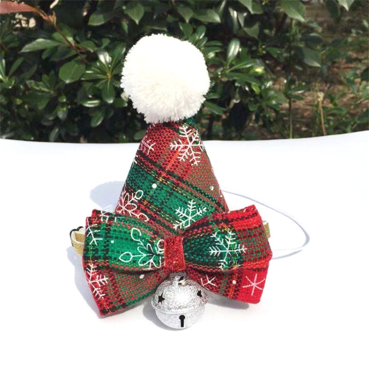 2 PCS Pet Christmas Hat and Bow Tie Set Holiday Accessories(Hat + Bow Tie)