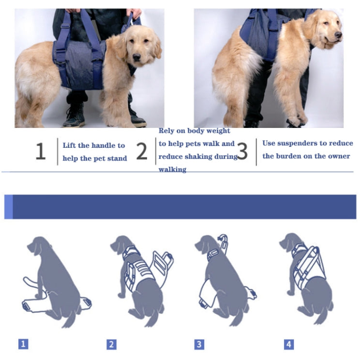 Pet Leash Senior Dogs Walking Aids Chest Harness, Size: L