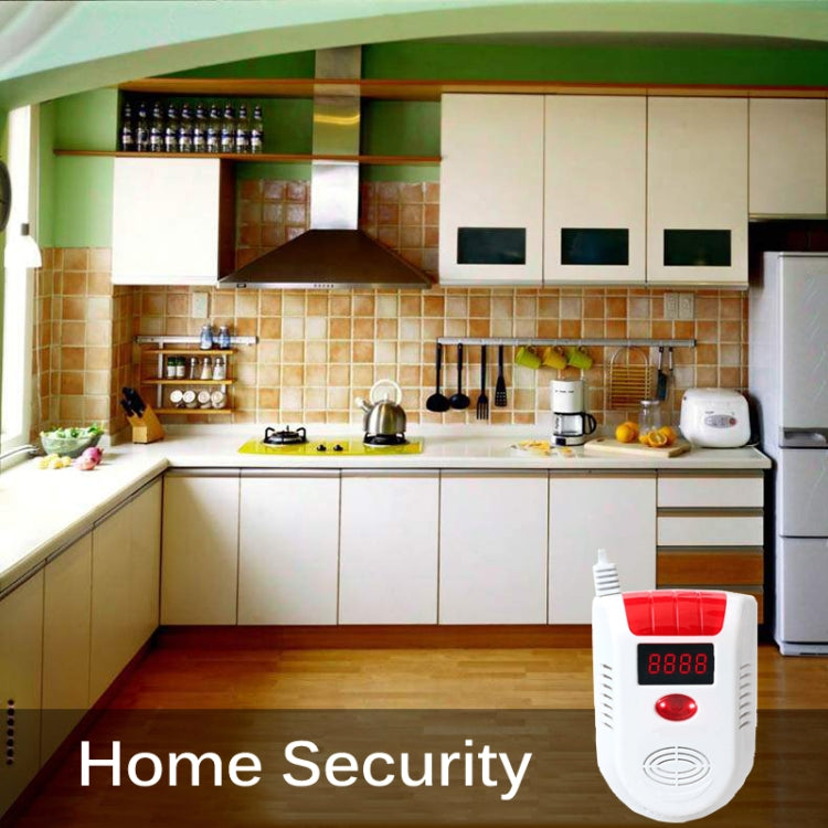 Home Security Gas Leak Detector Flammable Gas Leaking Alarm Sensor with LED Display, US Plug, AC 220V