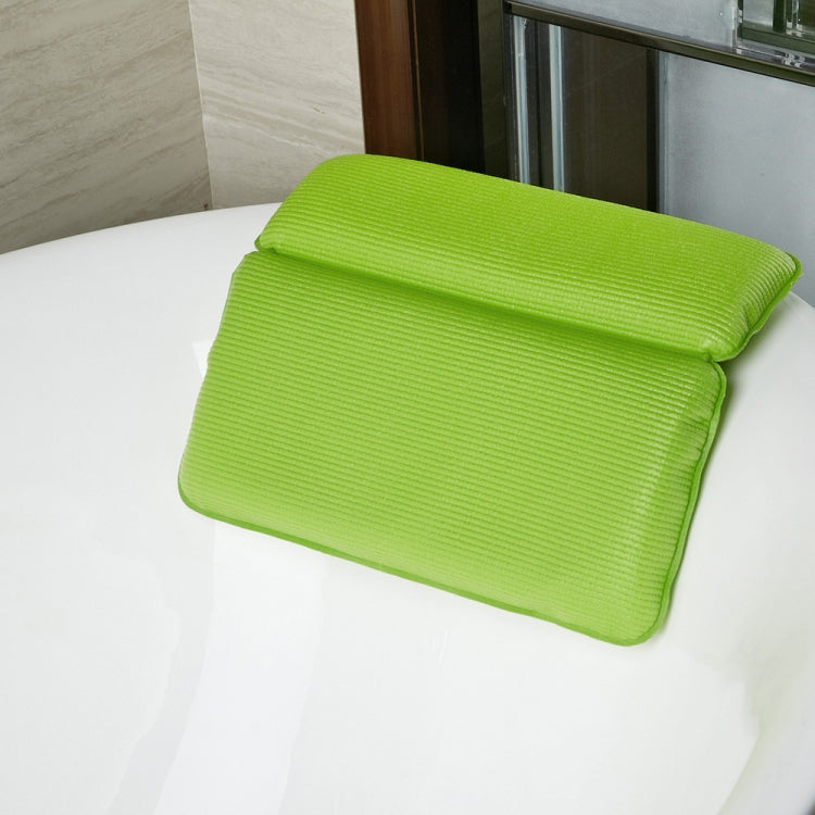 Comfortable Bathroom Bathtub Pillow with Eco-Friendly Suction Cup, Color:Green