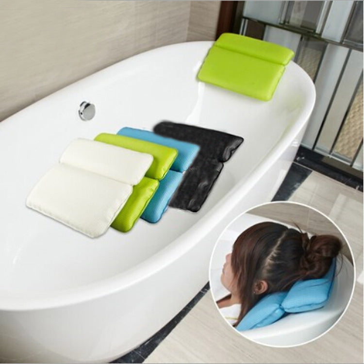 Comfortable Bathroom Bathtub Pillow with Eco-Friendly Suction Cup, Color:Green