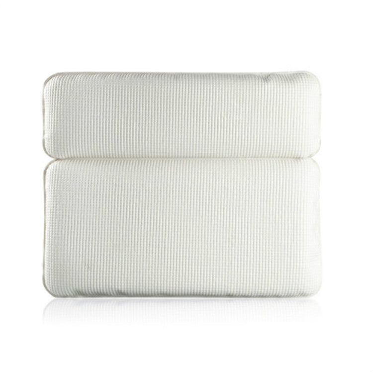 Comfortable Bathroom Bathtub Pillow with Eco-Friendly Suction Cup, Color:White