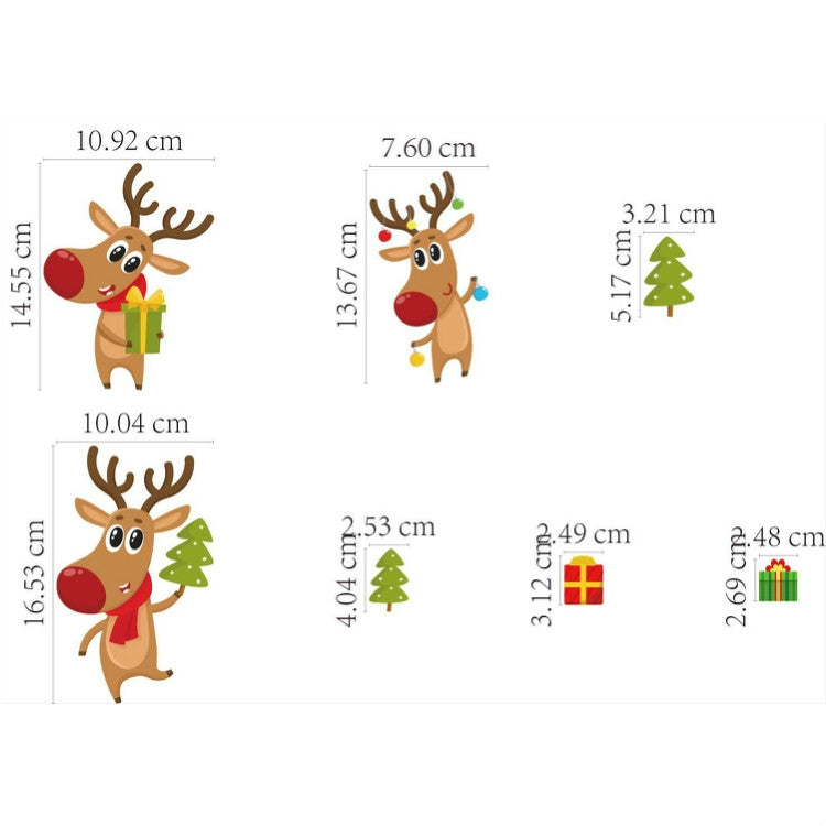 Christmas Elk Shop Window Decoration Stickers Glass Cabinet Door Stickers
