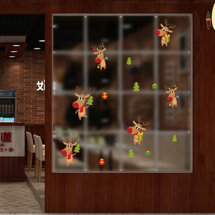 Christmas Elk Shop Window Decoration Stickers Glass Cabinet Door Stickers