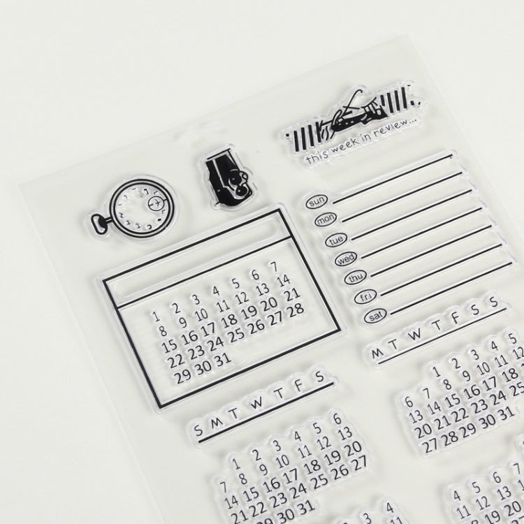 2 PCS Calendar Time Transparent Silicone Stamps, Children DIY Handmade Scrapbook Photo Album Decor Tools
