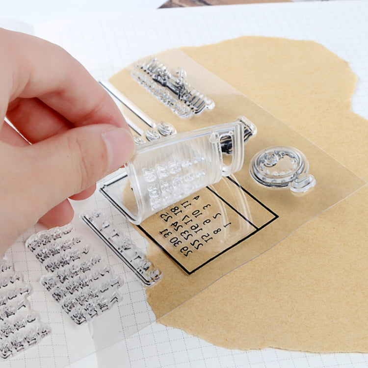 2 PCS Calendar Time Transparent Silicone Stamps, Children DIY Handmade Scrapbook Photo Album Decor Tools