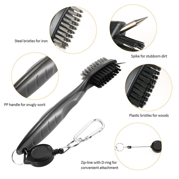 2 PCS Golf Club Brush Ball Slot Cleaning Brush Cleaning Set