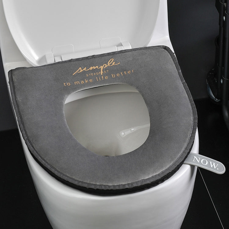 Household Winter Toilet Seat Cover Plus Velvet Warm Zipper Toilet Seat Cushion