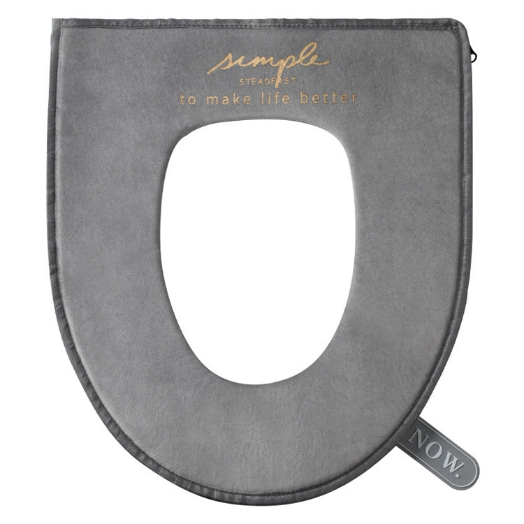 Household Winter Toilet Seat Cover Plus Velvet Warm Zipper Toilet Seat Cushion