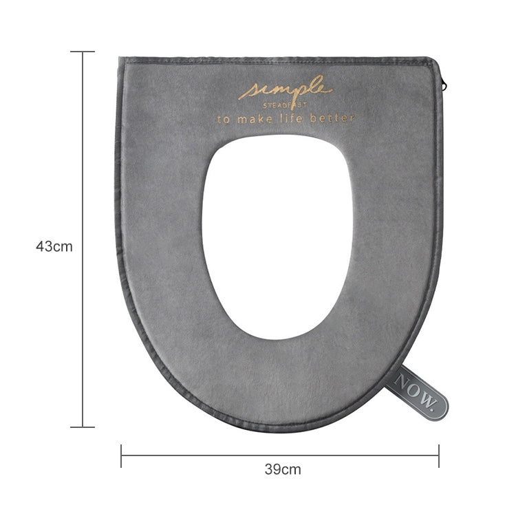 Household Winter Toilet Seat Cover Plus Velvet Warm Zipper Toilet Seat Cushion