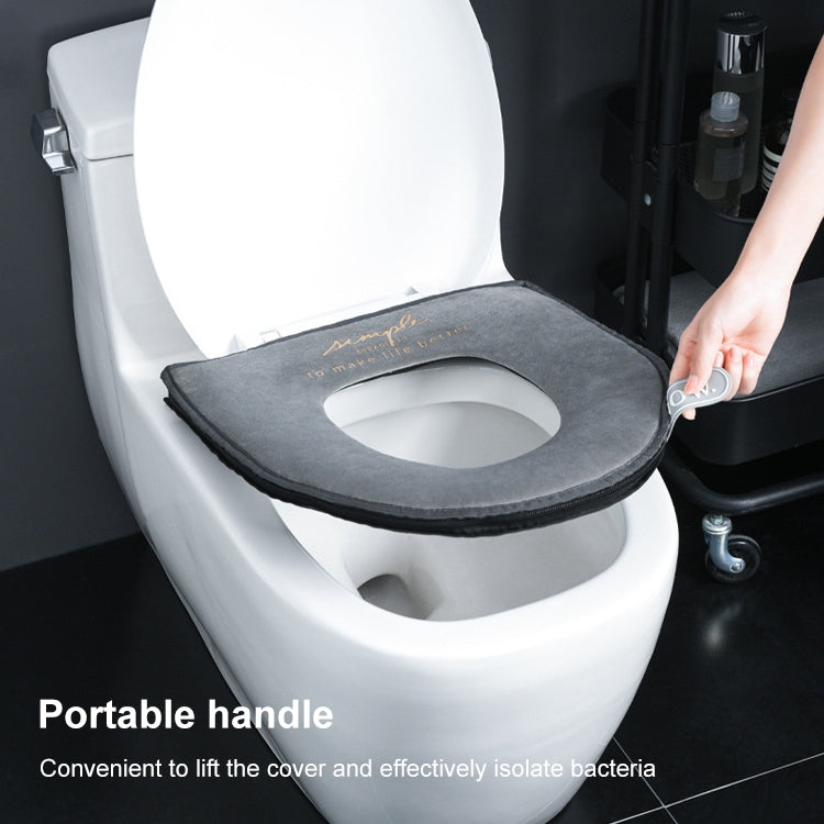 Household Winter Toilet Seat Cover Plus Velvet Warm Zipper Toilet Seat Cushion