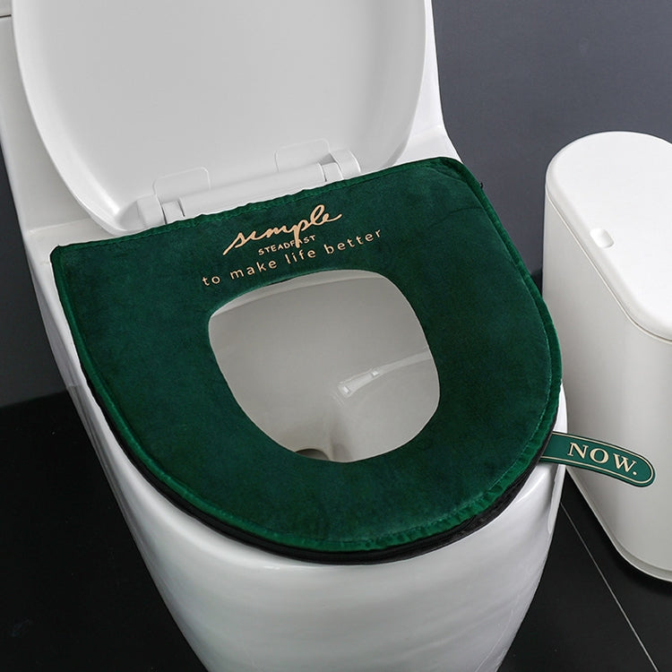 Household Winter Toilet Seat Cover Plus Velvet Warm Zipper Toilet Seat Cushion