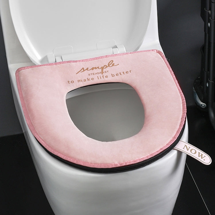 Household Winter Toilet Seat Cover Plus Velvet Warm Zipper Toilet Seat Cushion