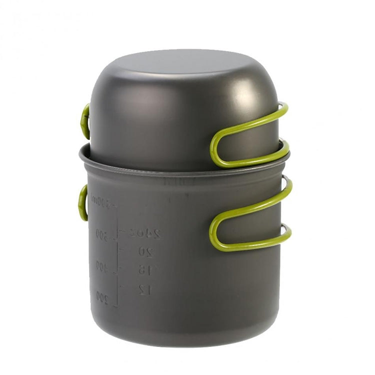 Outdoor Hiking Camping 1-2 Person Travel Cookwear Set With Handgrip Tableware Picnic Tableware Pots