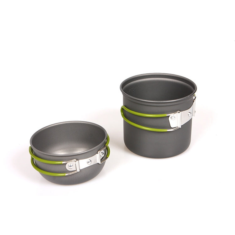 Outdoor Hiking Camping 1-2 Person Travel Cookwear Set With Handgrip Tableware Picnic Tableware Pots