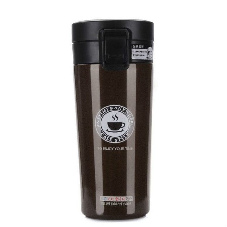 Double Wall Stainless Steel Vacuum Flasks 380ml Car Thermo Cup Coffee Tea Travel Mug Thermol Bottle, Capacity:380ml