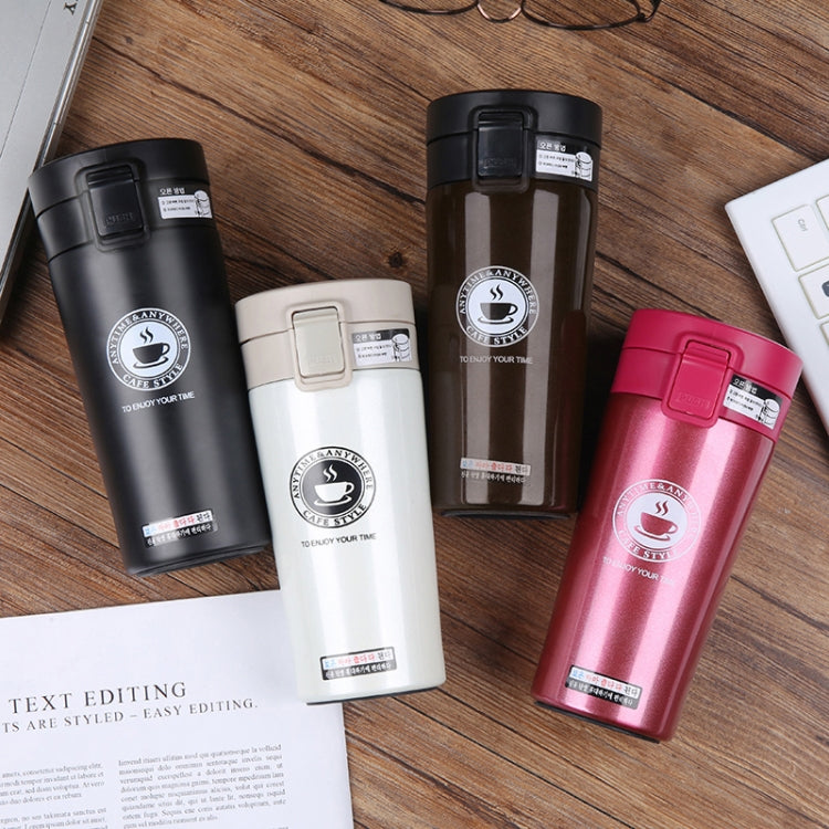 Double Wall Stainless Steel Vacuum Flasks 380ml Car Thermo Cup Coffee Tea Travel Mug Thermol Bottle, Capacity:380ml