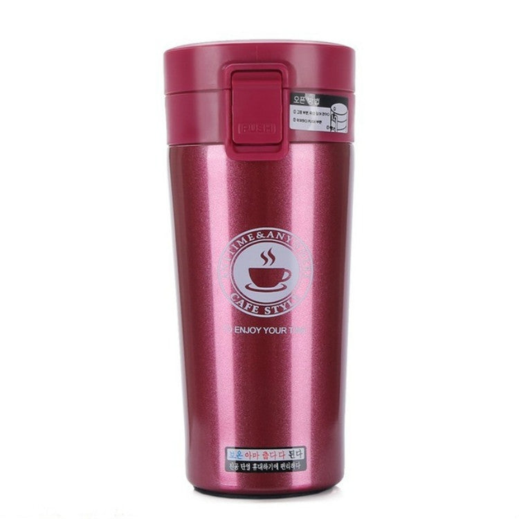 Double Wall Stainless Steel Vacuum Flasks 380ml Car Thermo Cup Coffee Tea Travel Mug Thermol Bottle, Capacity:380ml