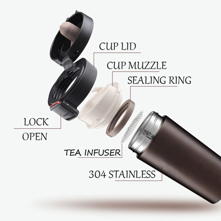 Double Wall Stainless Steel Vacuum Flasks 380ml Car Thermo Cup Coffee Tea Travel Mug Thermol Bottle, Capacity:380ml