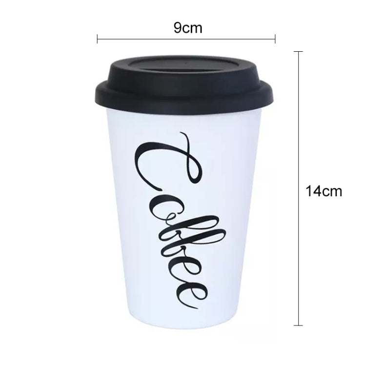 Black White Stainless Steel Silicone Mugs Hand Cup With Straw Lid Cup Sleeve Tea Milk Cups Home Office School Gift, Capacity:301-400ml