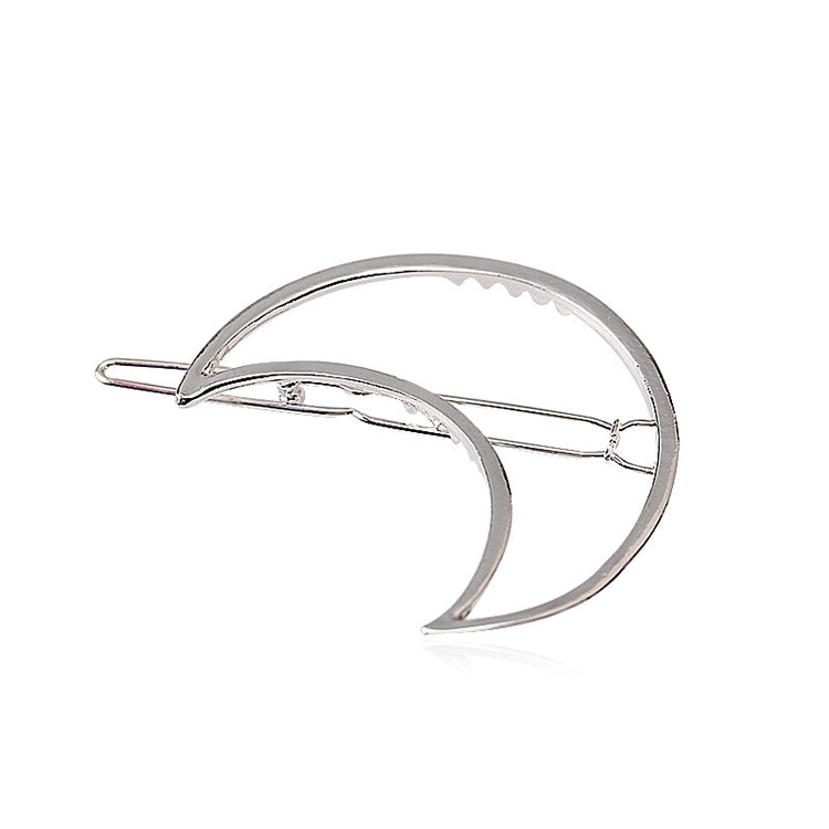 2PCS Fashion Women Girls Alloy Metal Triangle Circle Moon Hair Clips Geometry Hairpins Holder Hair Accessories