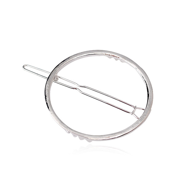 2PCS Fashion Women Girls Alloy Metal Triangle Circle Moon Hair Clips Geometry Hairpins Holder Hair Accessories