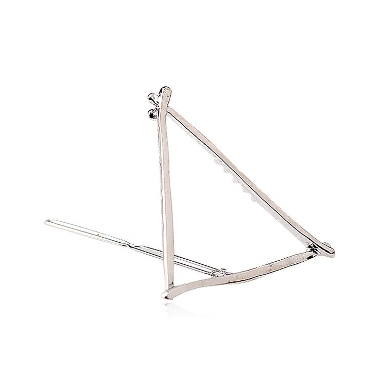 2PCS Fashion Women Girls Alloy Metal Triangle Circle Moon Hair Clips Geometry Hairpins Holder Hair Accessories