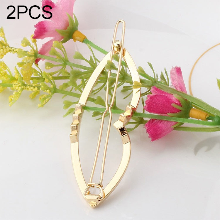 2PCS Fashion Women Girls Alloy Metal Triangle Circle Moon Hair Clips Geometry Hairpins Holder Hair Accessories
