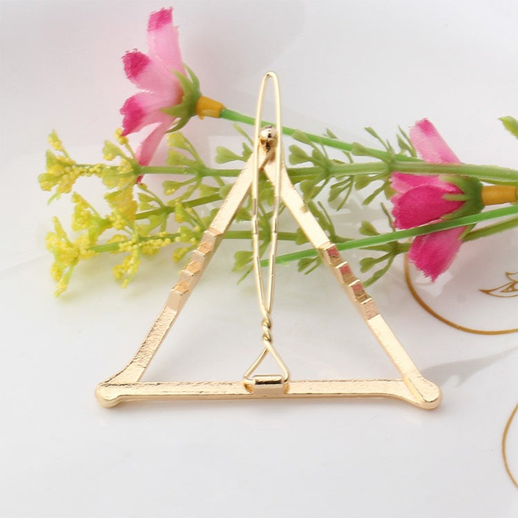 2PCS Fashion Women Girls Alloy Metal Triangle Circle Moon Hair Clips Geometry Hairpins Holder Hair Accessories