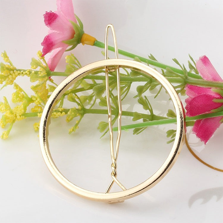 2PCS Fashion Women Girls Alloy Metal Triangle Circle Moon Hair Clips Geometry Hairpins Holder Hair Accessories