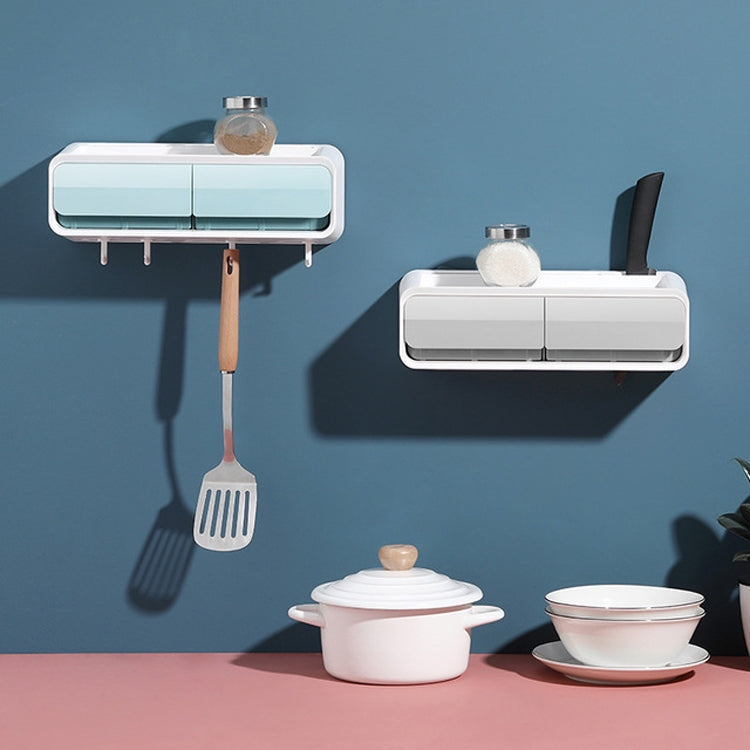 Kitchen Rack Wall-mounted No-punch Storage Knife Condiment Storage Rack