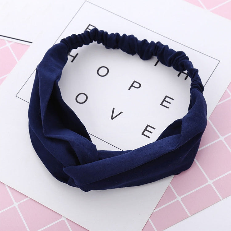 2 PCS Women Suede Headband Vintage Cross Knot Elastic Hairband Soft Solid Hair Accessories