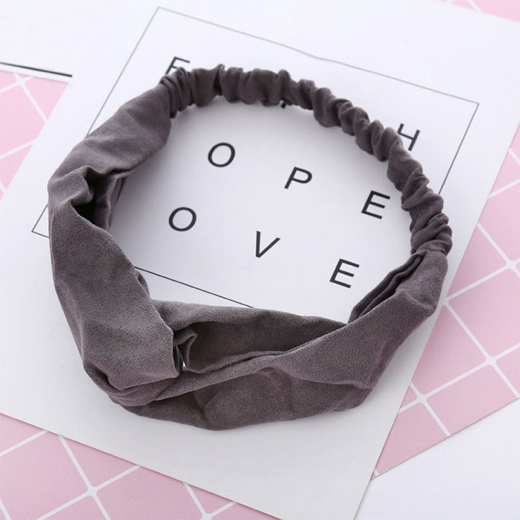 2 PCS Women Suede Headband Vintage Cross Knot Elastic Hairband Soft Solid Hair Accessories