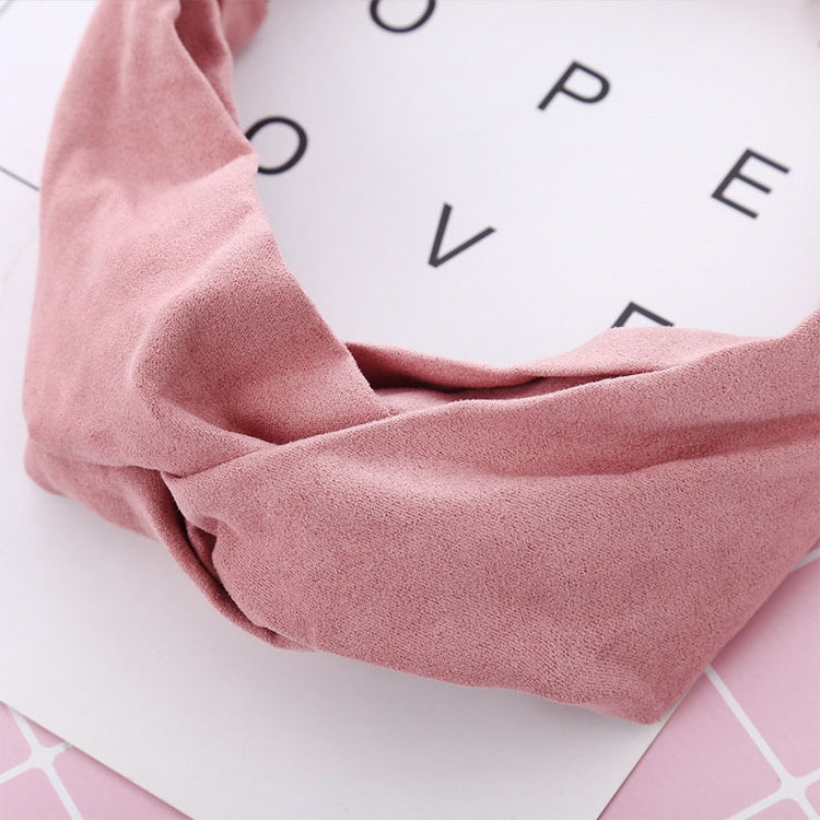 2 PCS Women Suede Headband Vintage Cross Knot Elastic Hairband Soft Solid Hair Accessories