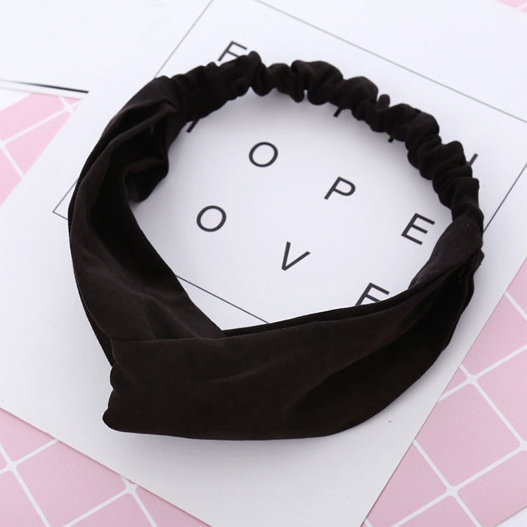 2 PCS Women Suede Headband Vintage Cross Knot Elastic Hairband Soft Solid Hair Accessories