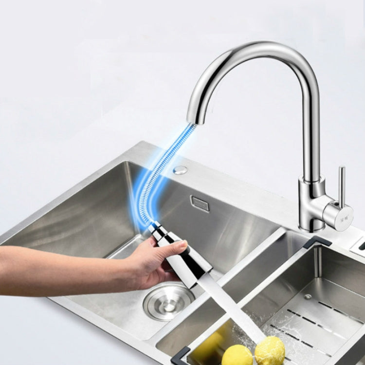 Kitchen Pull-out Faucet Hot And Cold Home 304 Stainless Steel Retractable Rotating Faucet, Style:Brushed copper