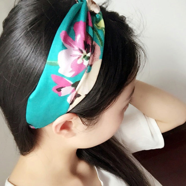 Women Summer Bohemian Hair Bands Retro Cross Bandanas Hair Accessories