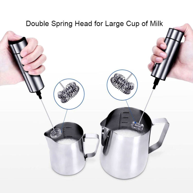 2 PCS Fashion Electric Mixer Milk Frother Handheld Double Spring Whisk Head Coffee Cream Blender