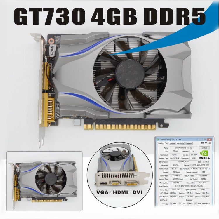GT730 4GB DDR5 128Bit Desktop HD Graphics Independent Game Graphics