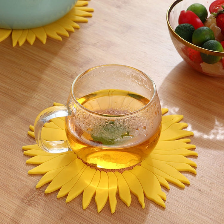 Creative Sunflower Shape Silicone Dining Table Tea Cup Pad Heat-Resistant Anti-scald Vegetable Mat Insulation Mat
