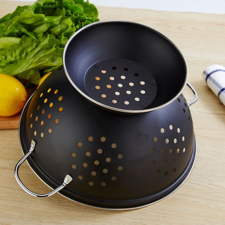 Stainless Steel Round Double Ear Fruit Plate Tray