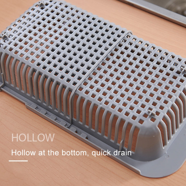 3 PCS Retractable Kitchen Sink Plastic Square Drain Rack Dishes Vegetable Storage Rack Random Color Delivery