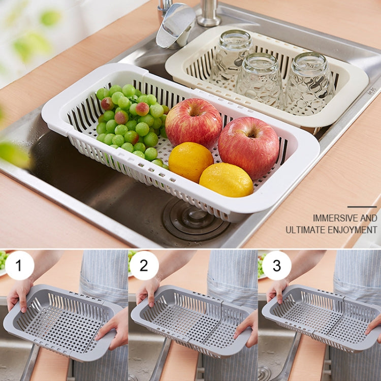 3 PCS Retractable Kitchen Sink Plastic Square Drain Rack Dishes Vegetable Storage Rack Random Color Delivery
