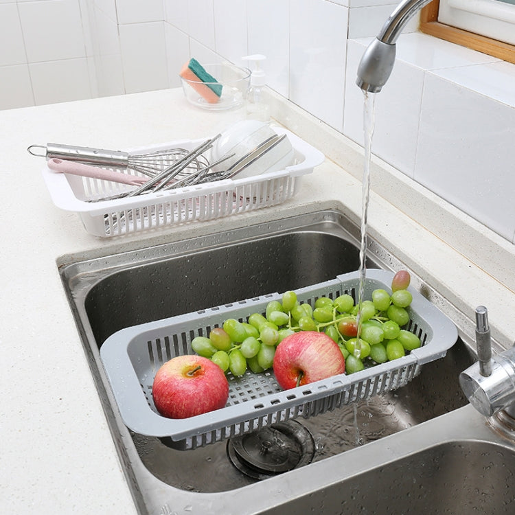 3 PCS Retractable Kitchen Sink Plastic Square Drain Rack Dishes Vegetable Storage Rack Random Color Delivery