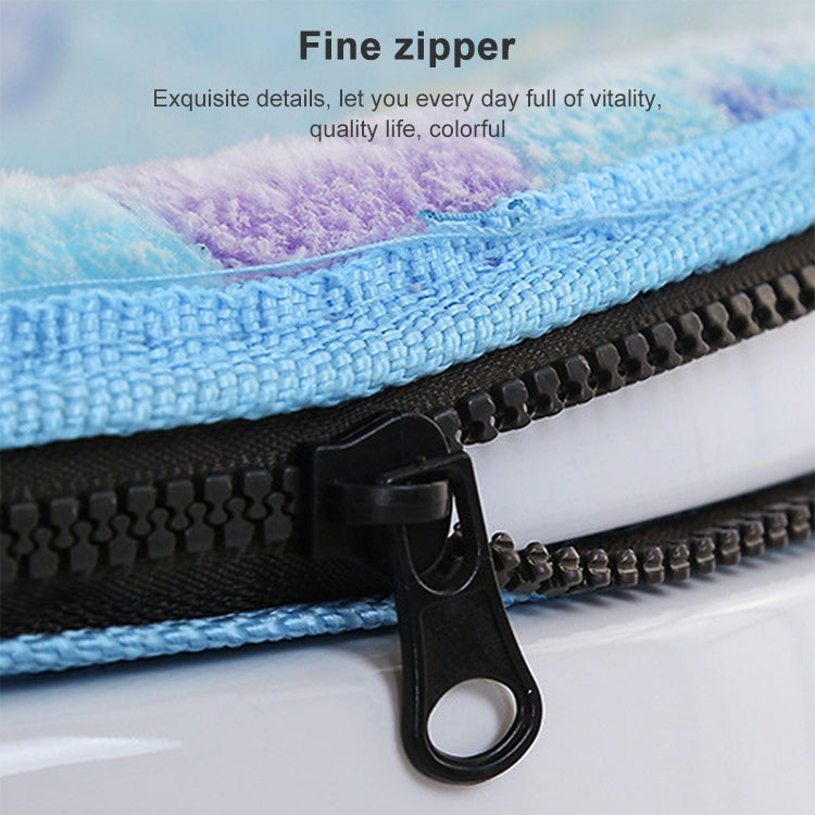2 PCS Coral Velvet Thick Warm Toilet Cushion Sticky Buckle Waterproof Toilet Seat