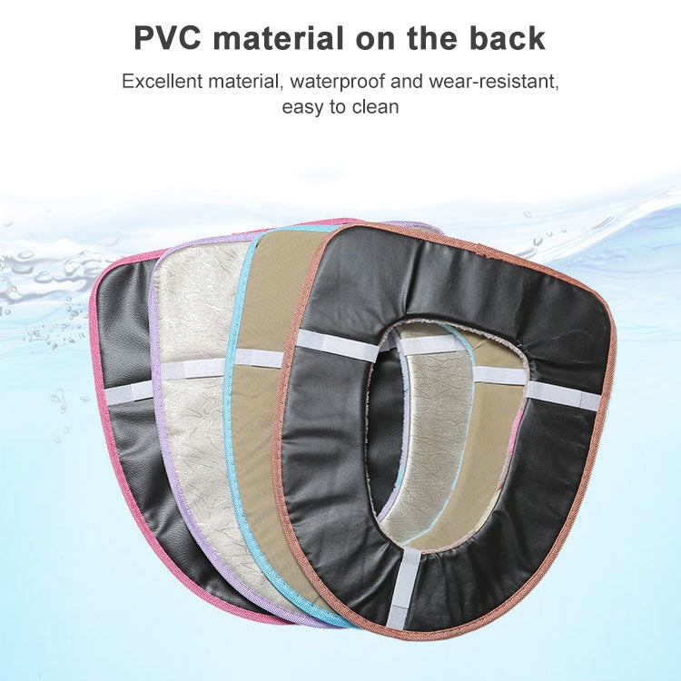 2 PCS Coral Velvet Thick Warm Toilet Cushion Sticky Buckle Waterproof Toilet Seat