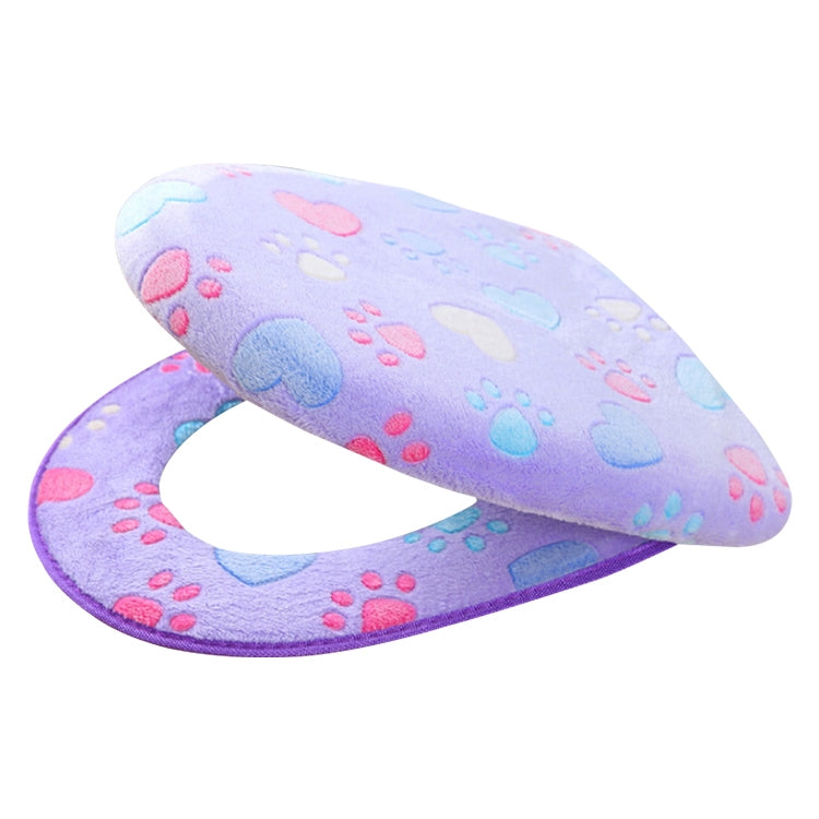 2 PCS Coral Velvet Thick Warm Toilet Cushion Sticky Buckle Waterproof Toilet Seat