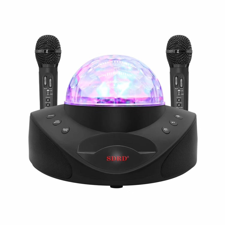 SDRD SD-308 2 in 1 Family KTV Portable Wireless Live Dual Microphone + Bluetooth Speaker