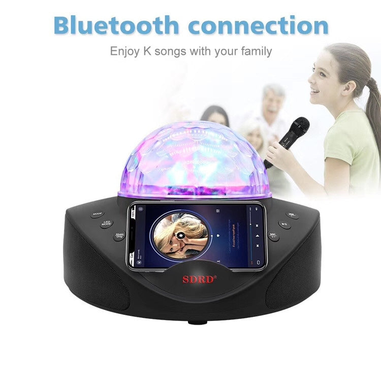 SDRD SD-308 2 in 1 Family KTV Portable Wireless Live Dual Microphone + Bluetooth Speaker