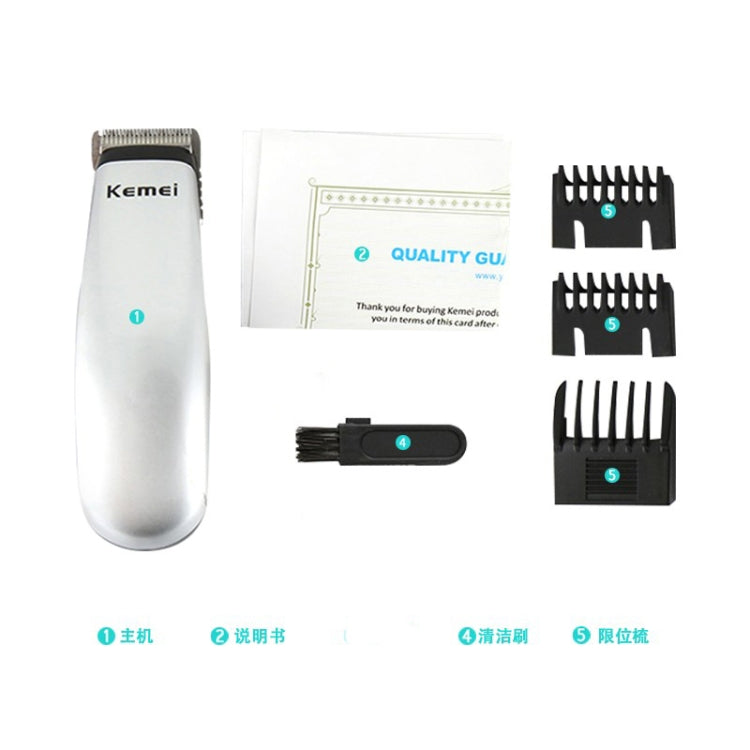 Kemei Electric Hair Clipper Mini Hair Trimmer Cutting Machine(Silver white)